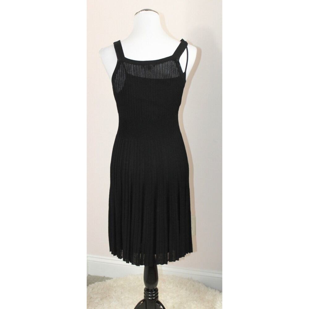 EILEEN FISHER Sz XS Black Refined Viscose Pleat Surplice Dress NWT - Picture 3 of 8